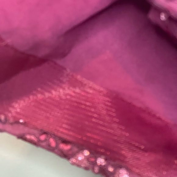 B. Darlin Magenta Floral Sequin Fit & Flare Dress Juniors 13/14 Prom Homecoming - Picture 8 of 11